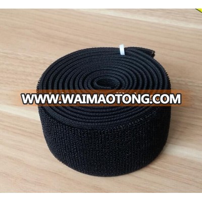 High quality 38mm black elastic hook and loop