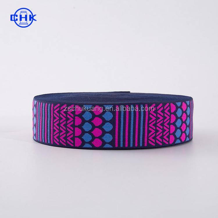 High Quality Factory Price Colorful Customized Printed Jacquard Elastic Webbing Band